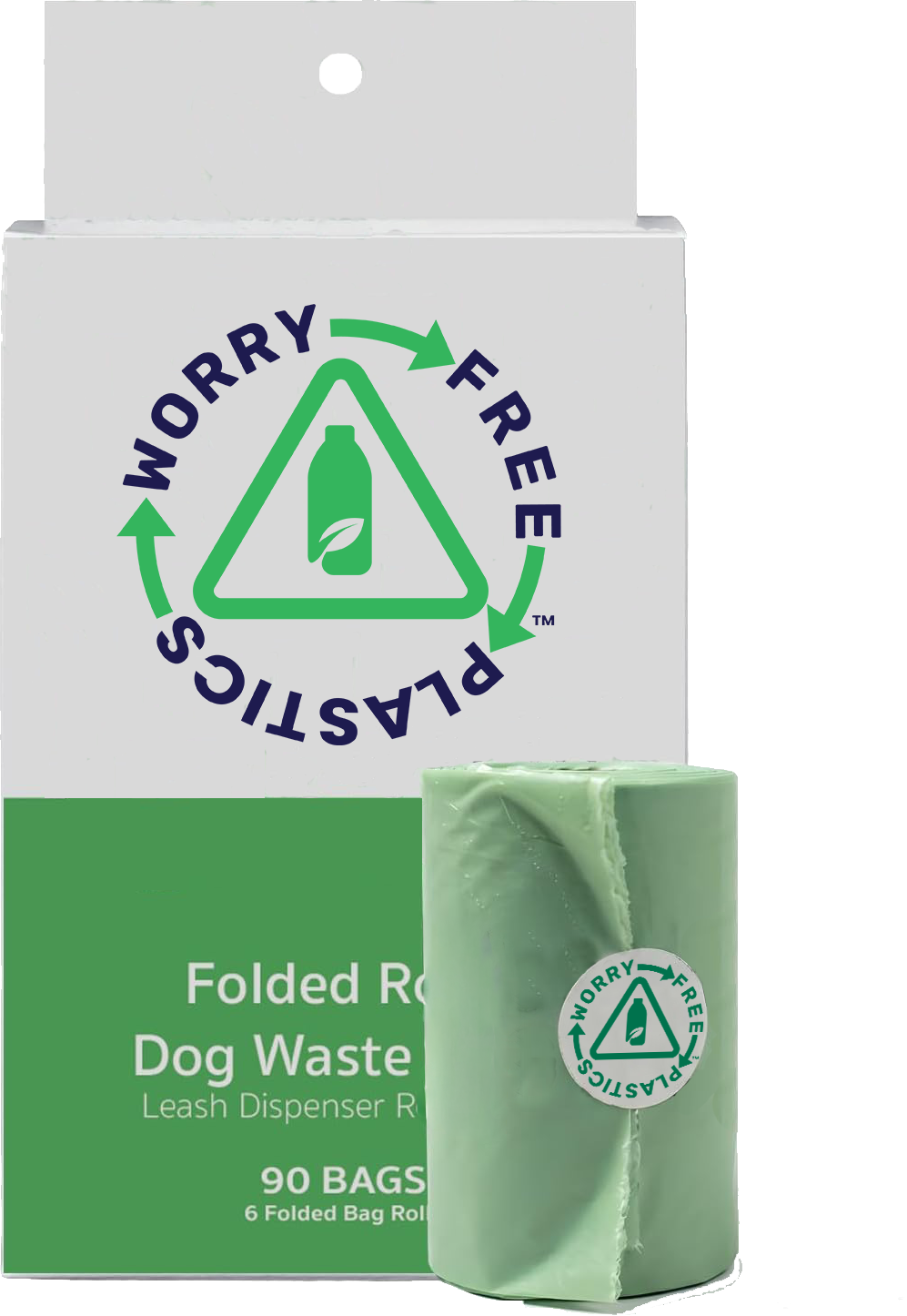Worry Free Plastics Dog Waste Bags – Folded Rolls packaging