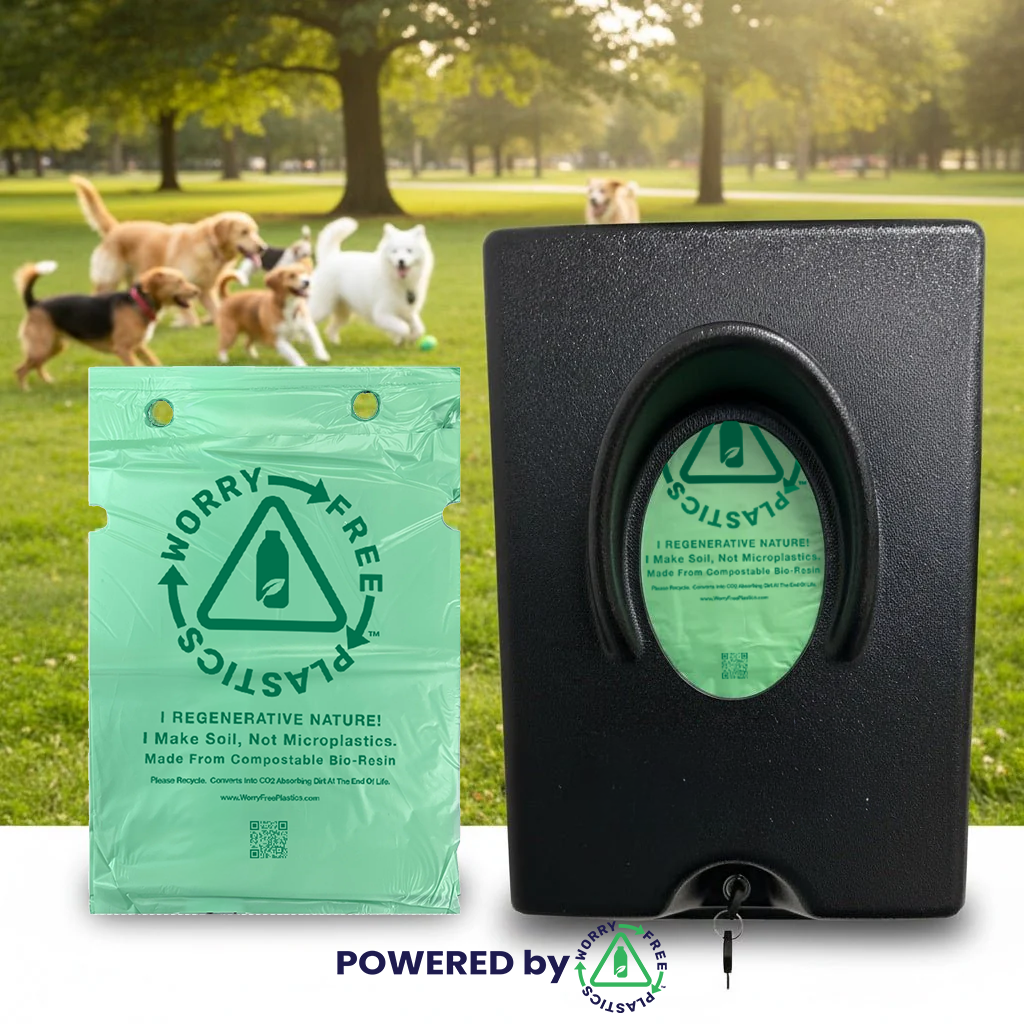 Worry Free Plastics Dog Waste Bags – Single-Pull Refill Pack 9" x 13" | Park Dispenser Compatible | Made in USA