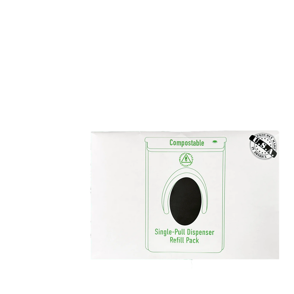 Worry Free Plastics Dog Waste Bags – Single-Pull Refill Pack 9" x 13" | Park Dispenser Compatible | Made in USA