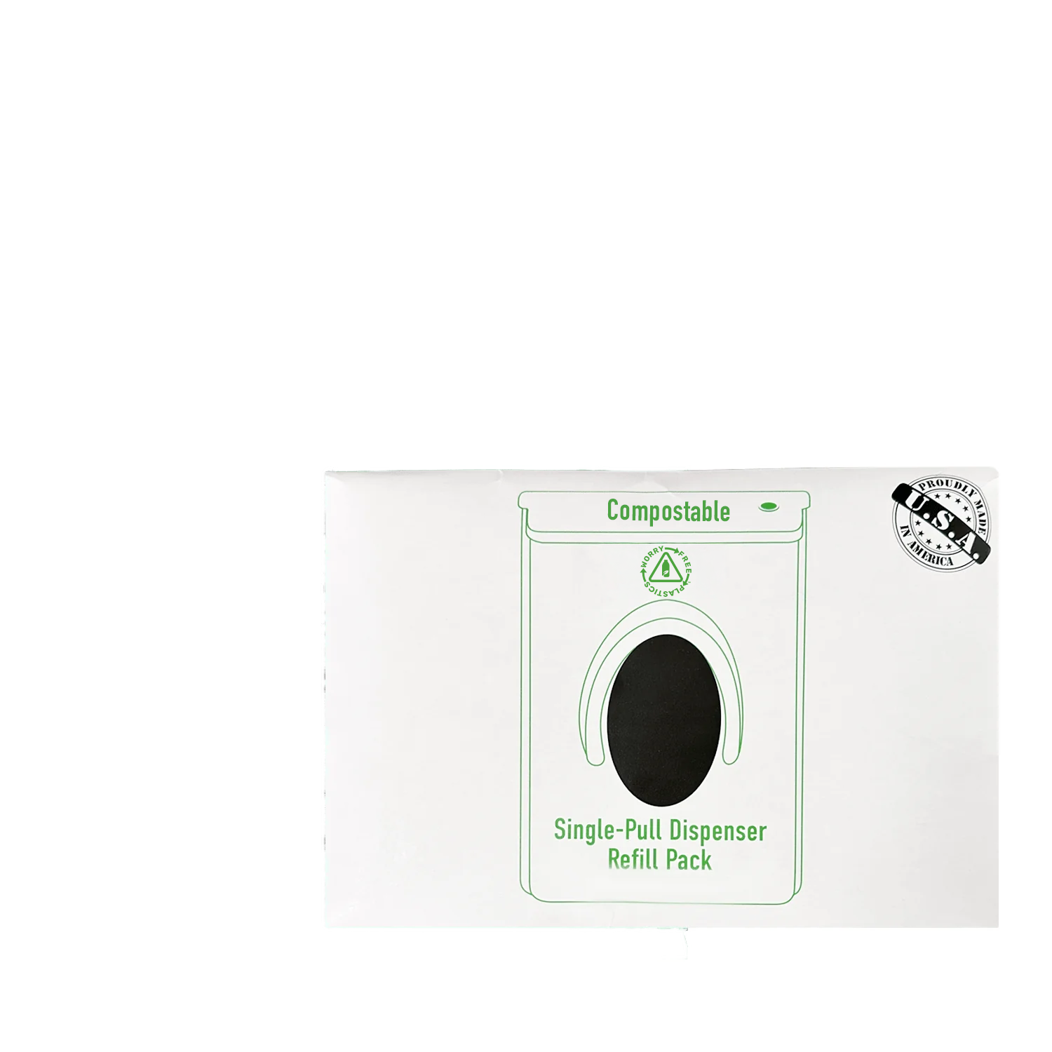Worry Free Plastics Dog Waste Bags – Single-Pull Refill Pack 9" x 13" | Park Dispenser Compatible | Made in USA