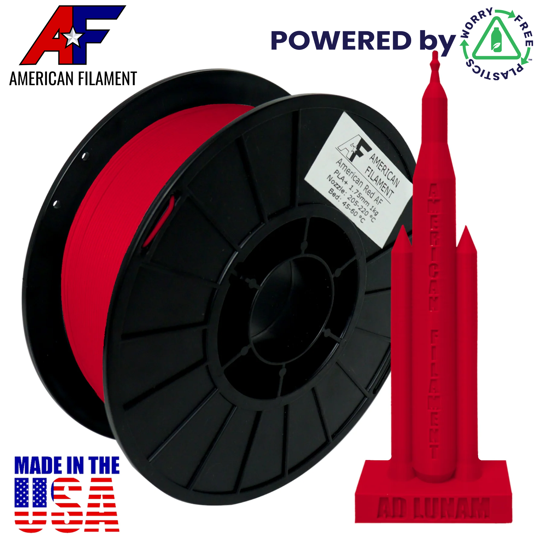 Worry Free Plastics Regenerative PLA+ Filament Made in the USA