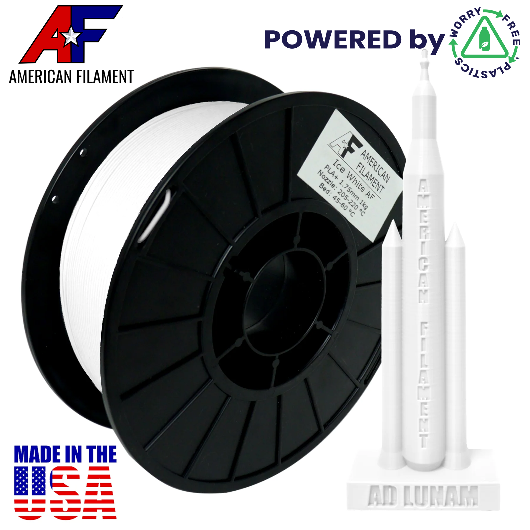 Worry Free Plastics Regenerative PLA+ Filament Made in the USA