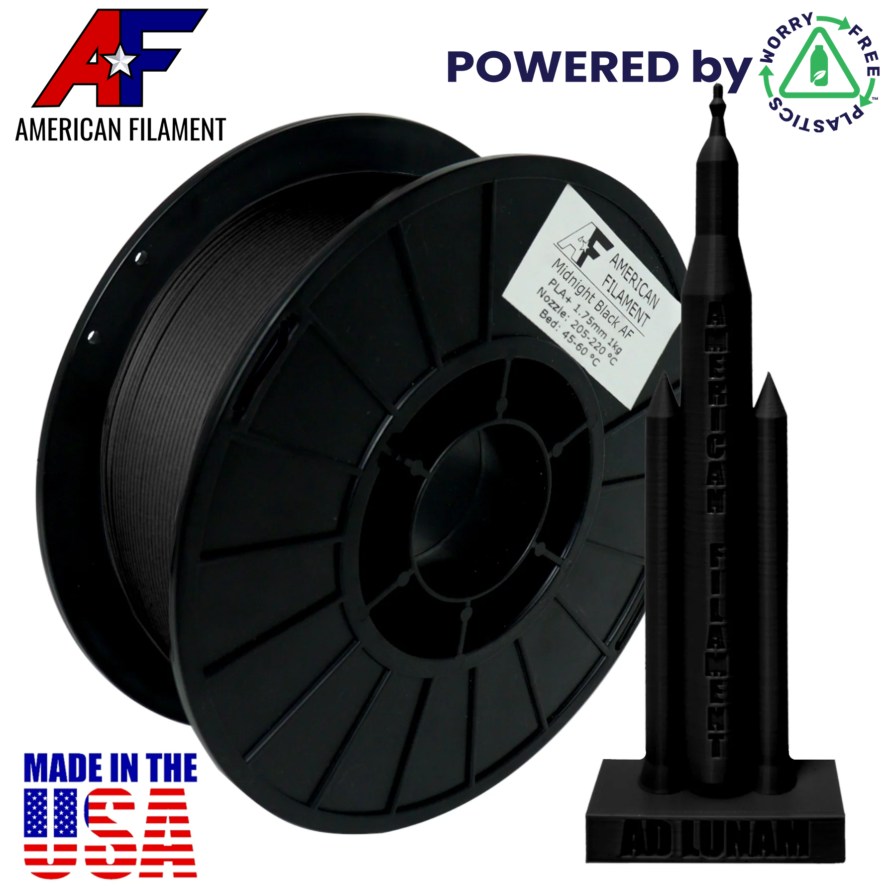 Worry Free Plastics Regenerative PLA+ Filament Made in the USA
