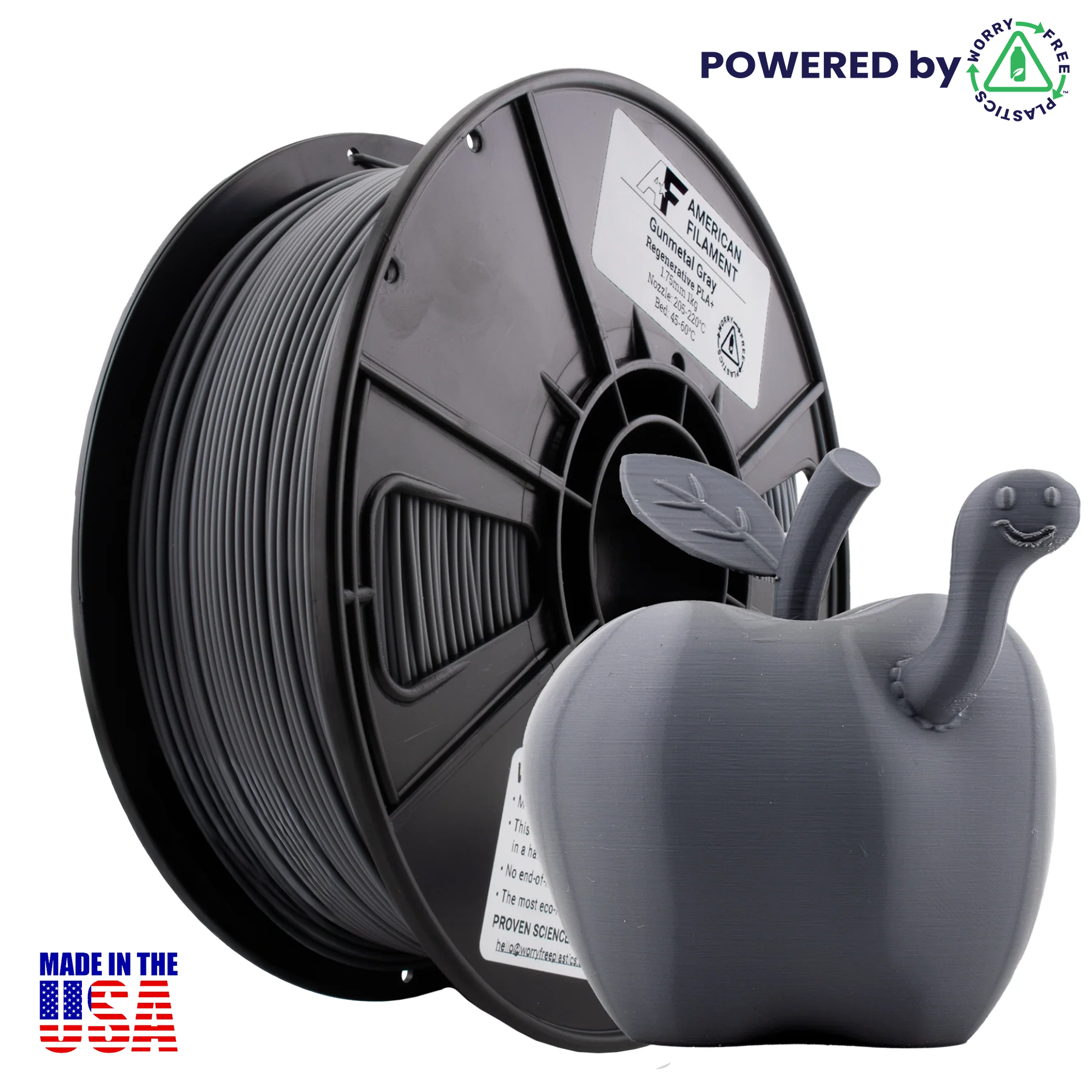 Regenerative PLA+ 1.75mm Filament – Sustainable PLA with Worry Free Plastics® Technology